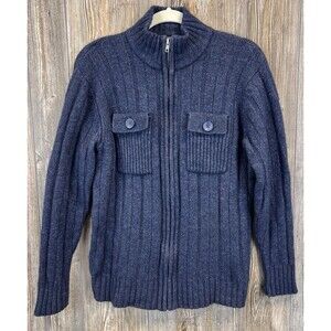 Merrell Sweater Men’s‎ L Wool Blend Ribbed Full Zip Chunky Knit Cabincore Urban